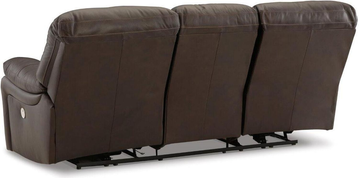 Leesworth Reclining Power Sofa In Dark Brown U4380887