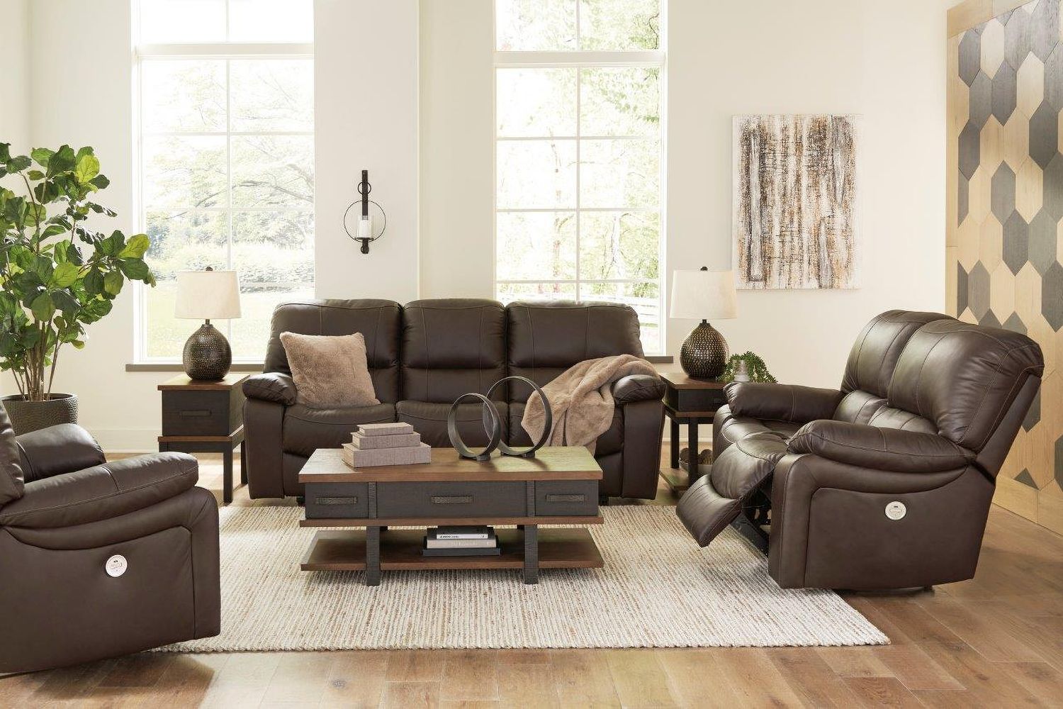 Leesworth Reclining Power Sofa In Dark Brown U4380887