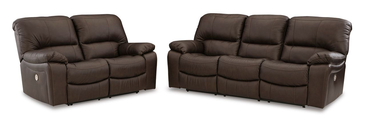 Leesworth Reclining Power Sofa In Dark Brown U4380887