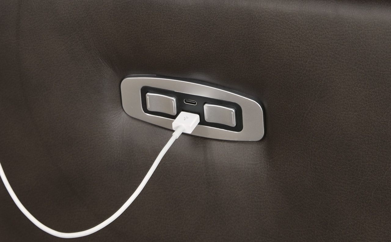 Leesworth Reclining Power Sofa In Dark Brown U4380887