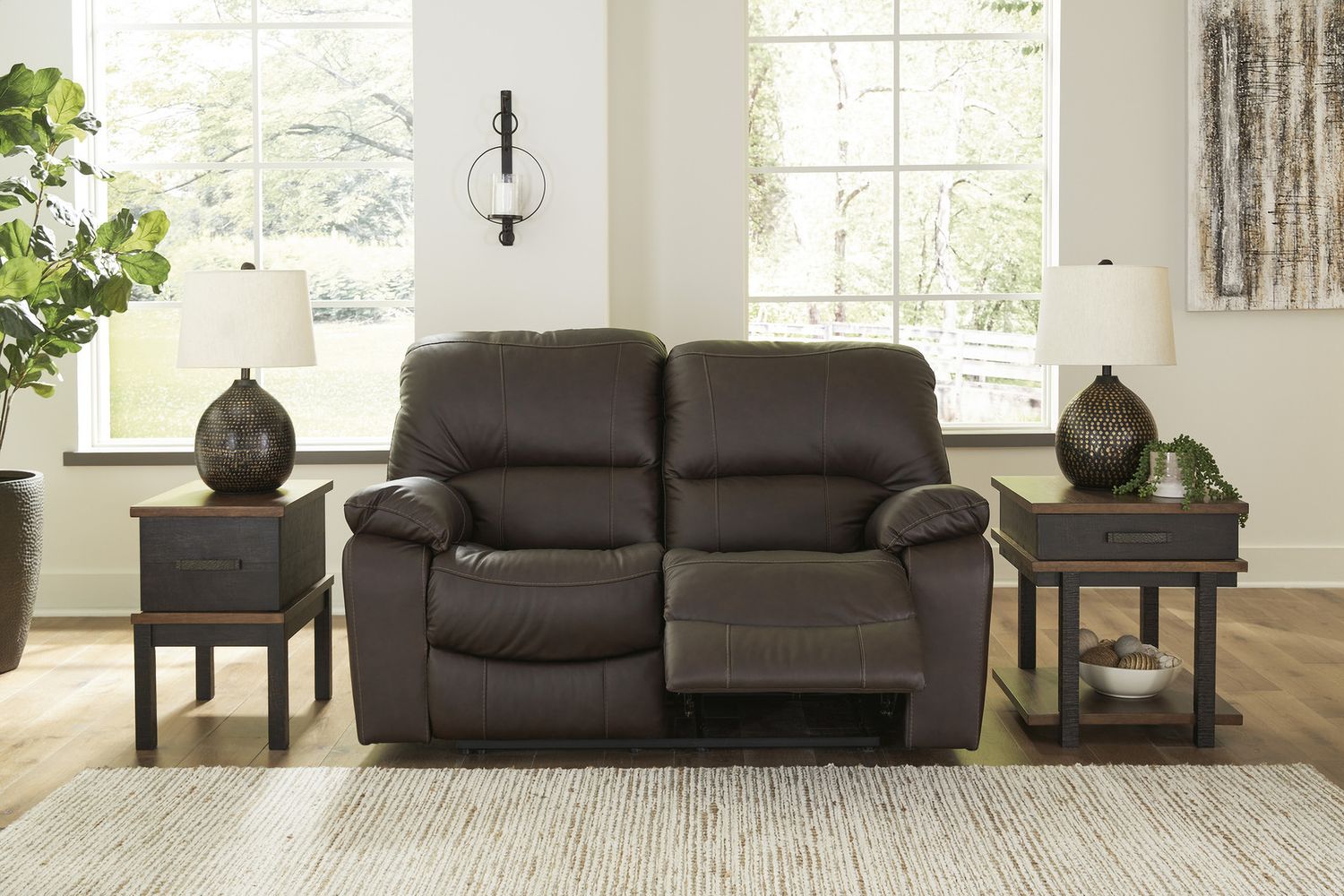 Leesworth Reclining Power Living Room Set In Dark Brown U43808U1