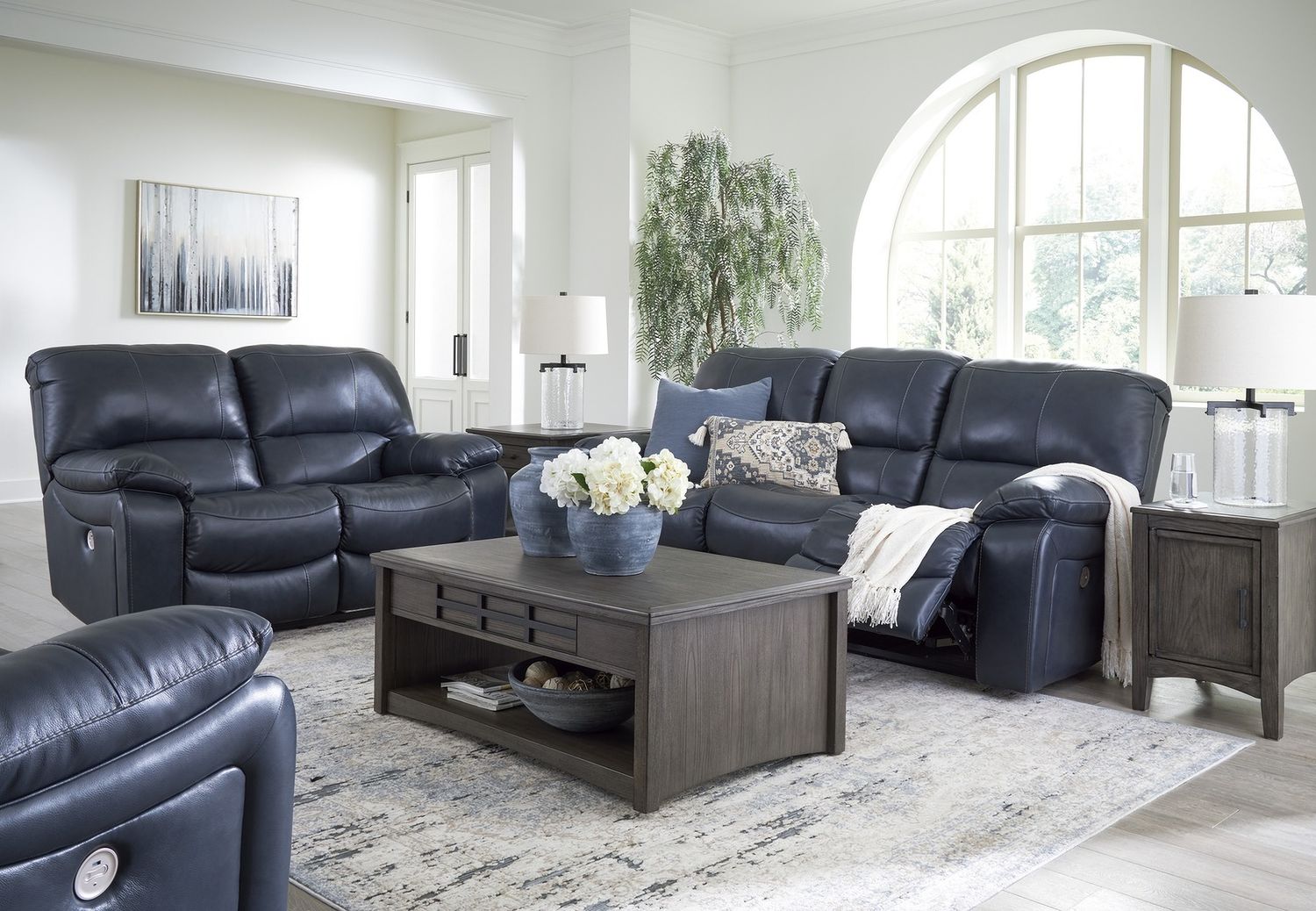 Leesworth Power Reclining Loveseat In Ocean U4380974