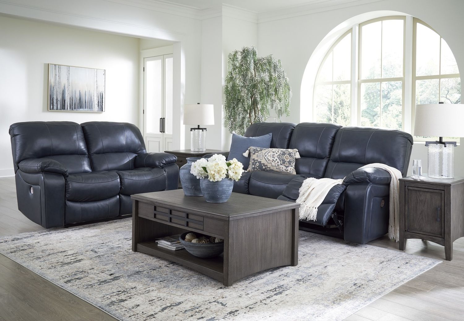 Leesworth Power Reclining Loveseat In Ocean U4380974