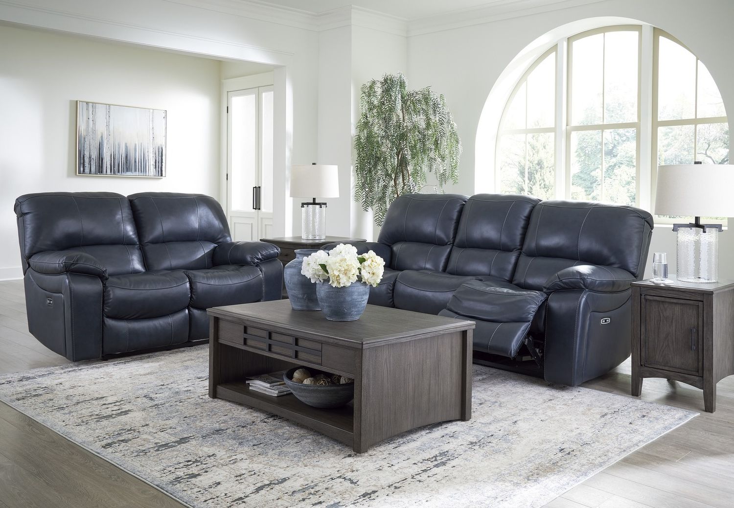 Leesworth Power Reclining Loveseat In Ocean U4380974