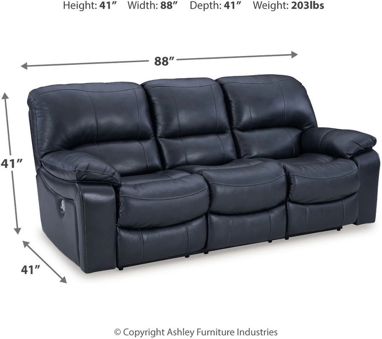 Leesworth Power Reclining Living Room Set In Ocean U43809U1