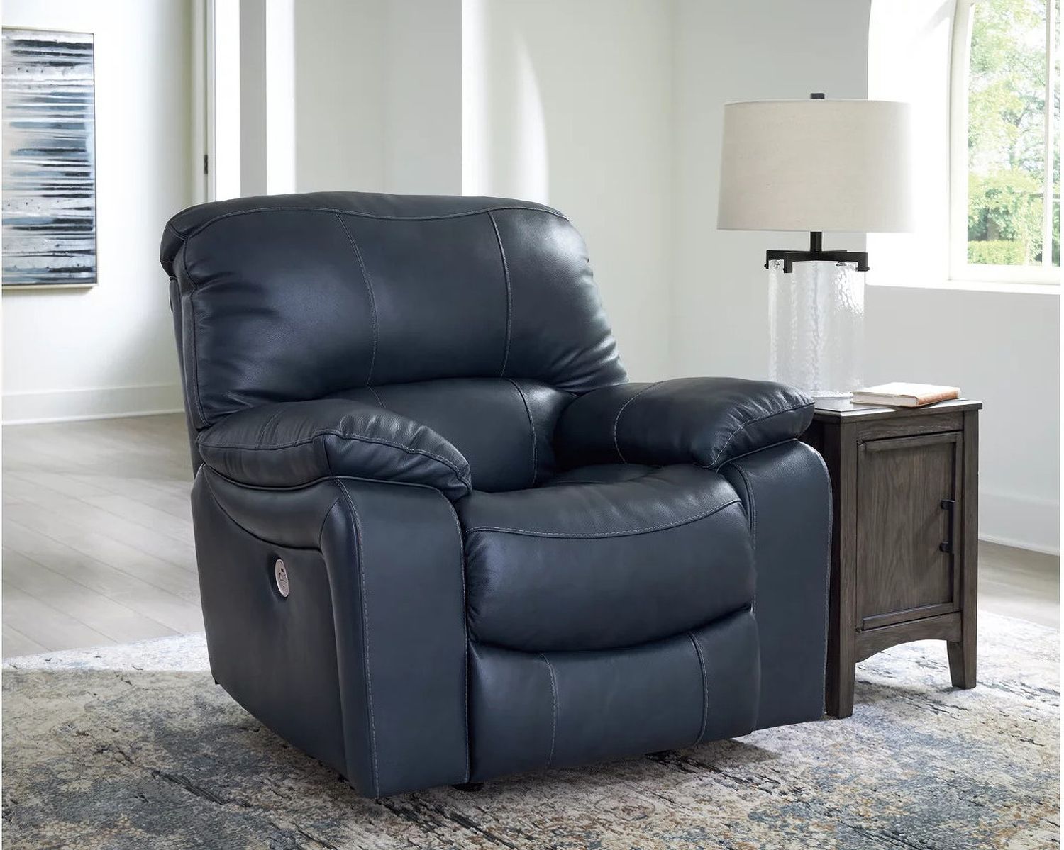Leesworth Power Reclining Living Room Set In Ocean U43809U1