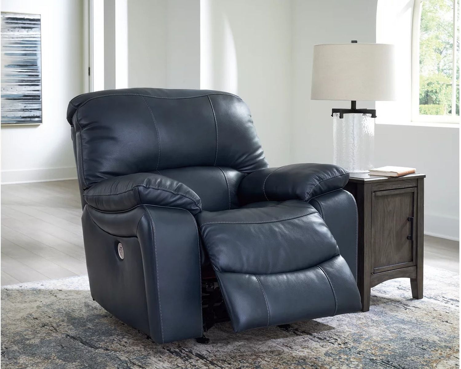 Leesworth Power Reclining Living Room Set In Ocean U43809U1