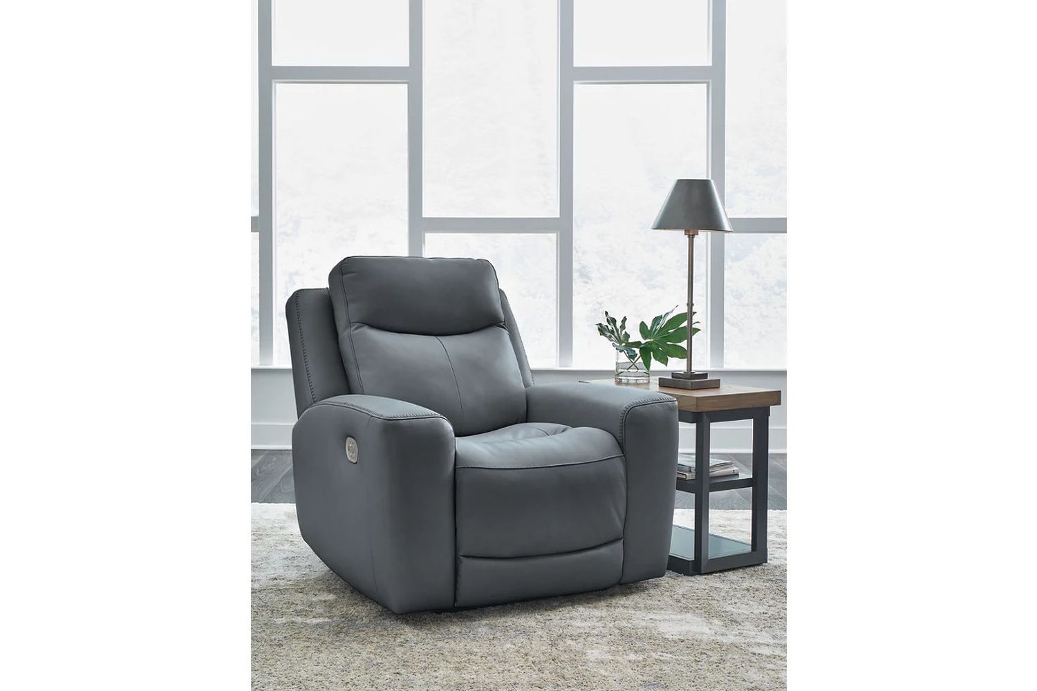 Mindanao Power Recliner With Adjustable Headrest In Steel U5950413
