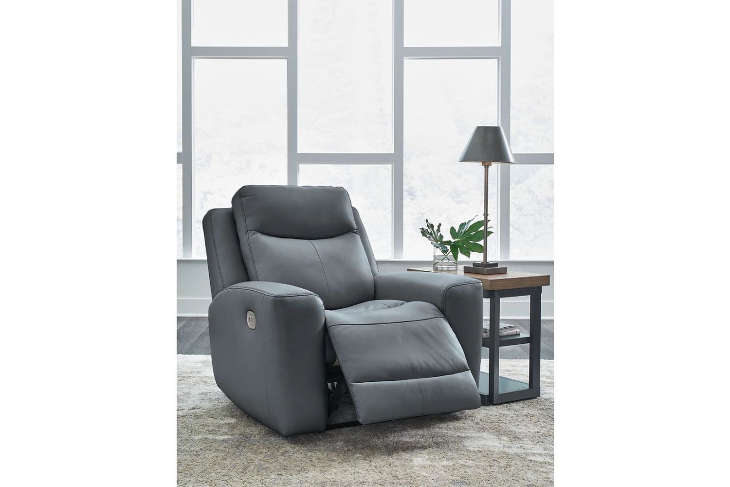 Mindanao Power Recliner With Adjustable Headrest In Steel U5950413