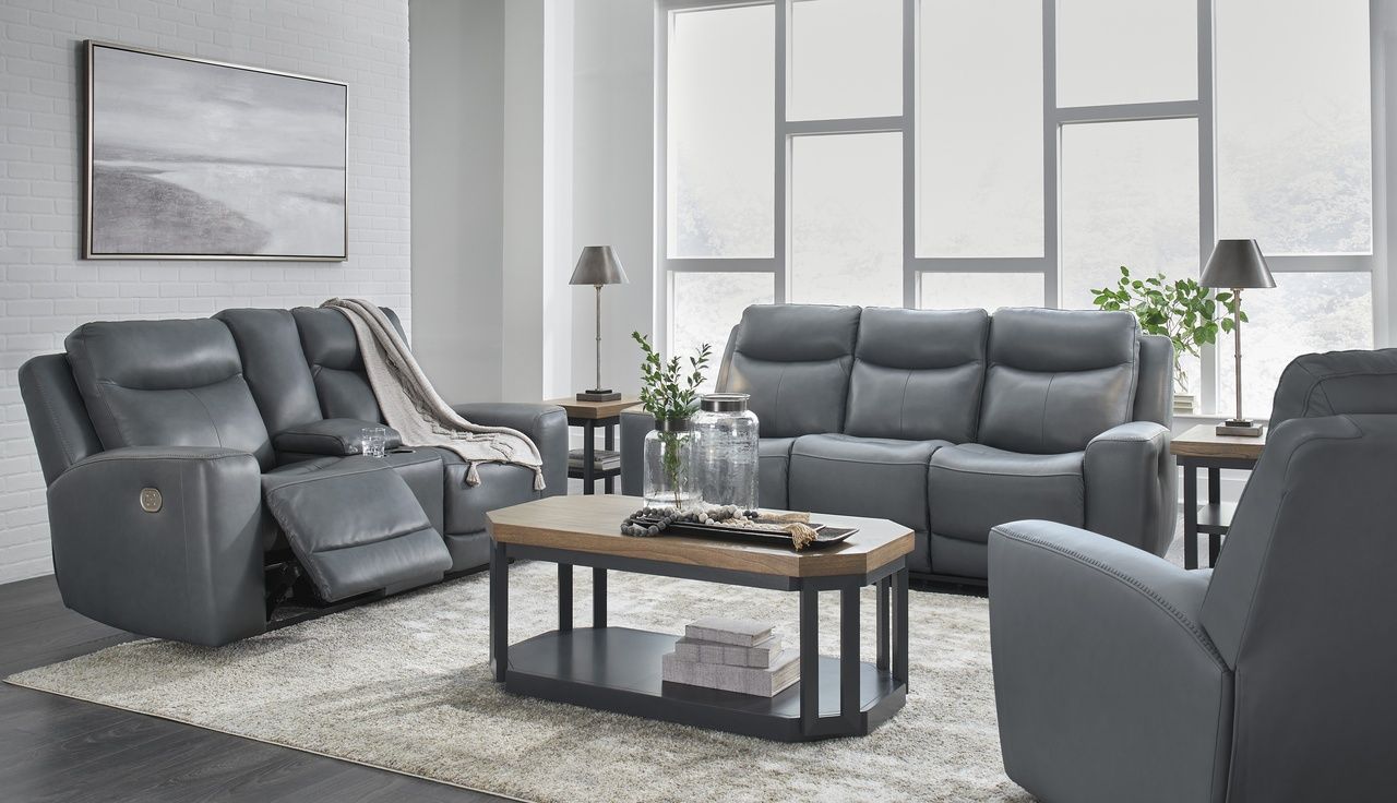 Mindanao Power Recliner With Adjustable Headrest In Steel U5950413
