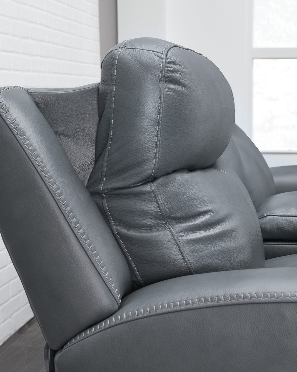 Mindanao Power Recliner Sofa with Adjustable Headrest In Steel U5950415