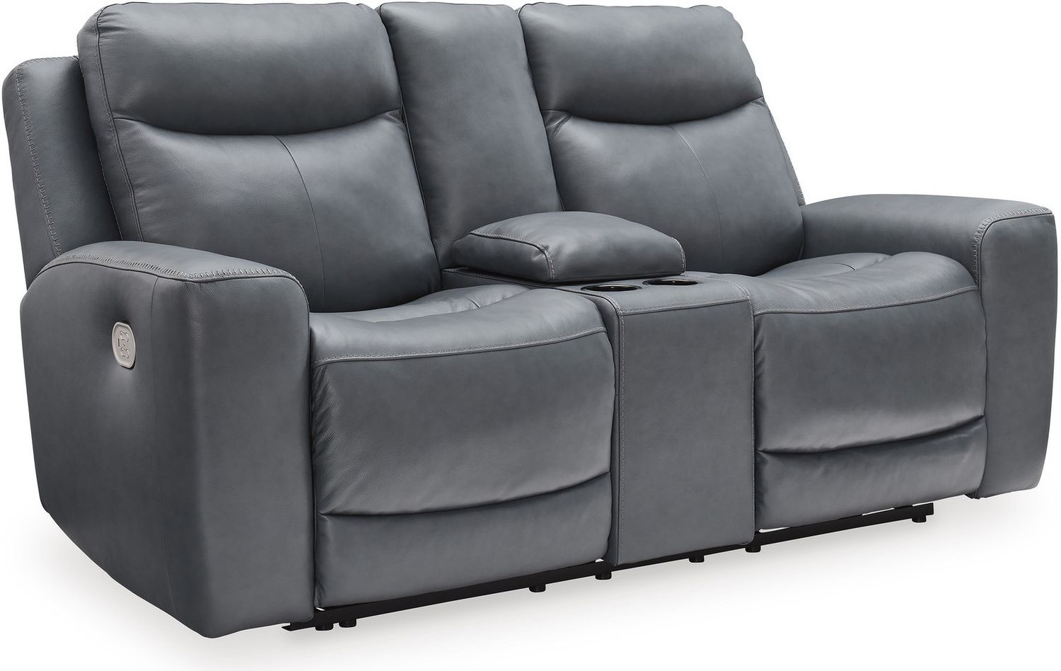 Mindanao Power Recliner Loveseat With Adjustable Headrest In Steel U5950418