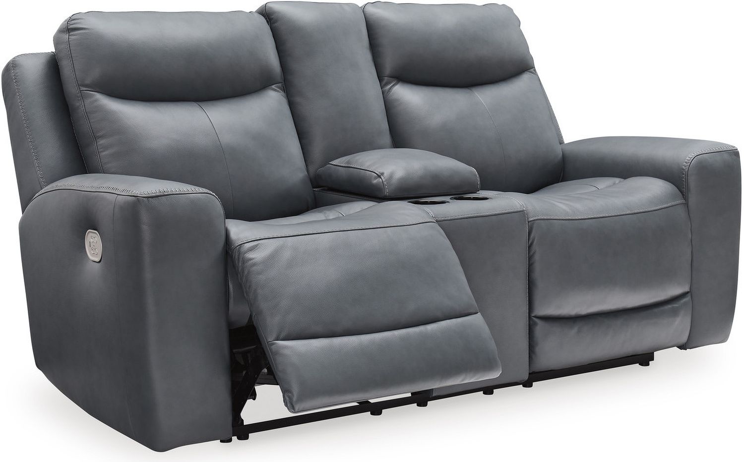 Mindanao Power Recliner Loveseat With Adjustable Headrest In Steel U5950418