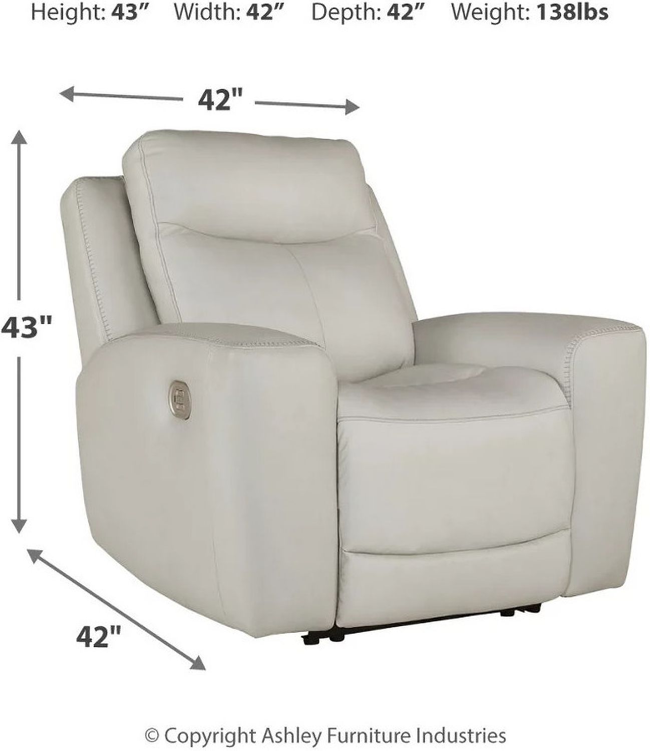 Mindanao Power Recliner With Adjustable Headrest In Coconut U5950513