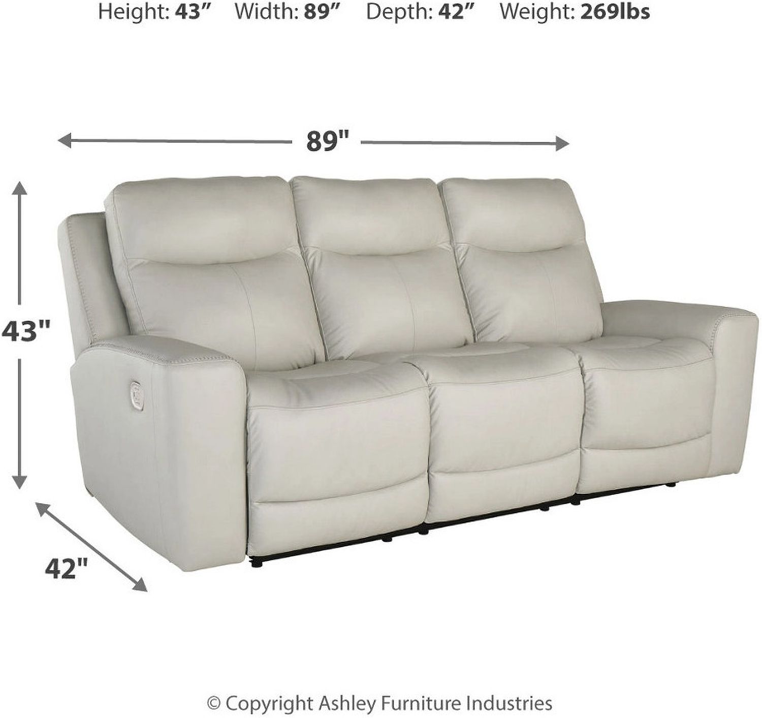 Mindanao Power Recliner Sofa With Adjustable Headrest In Coconut U5950515