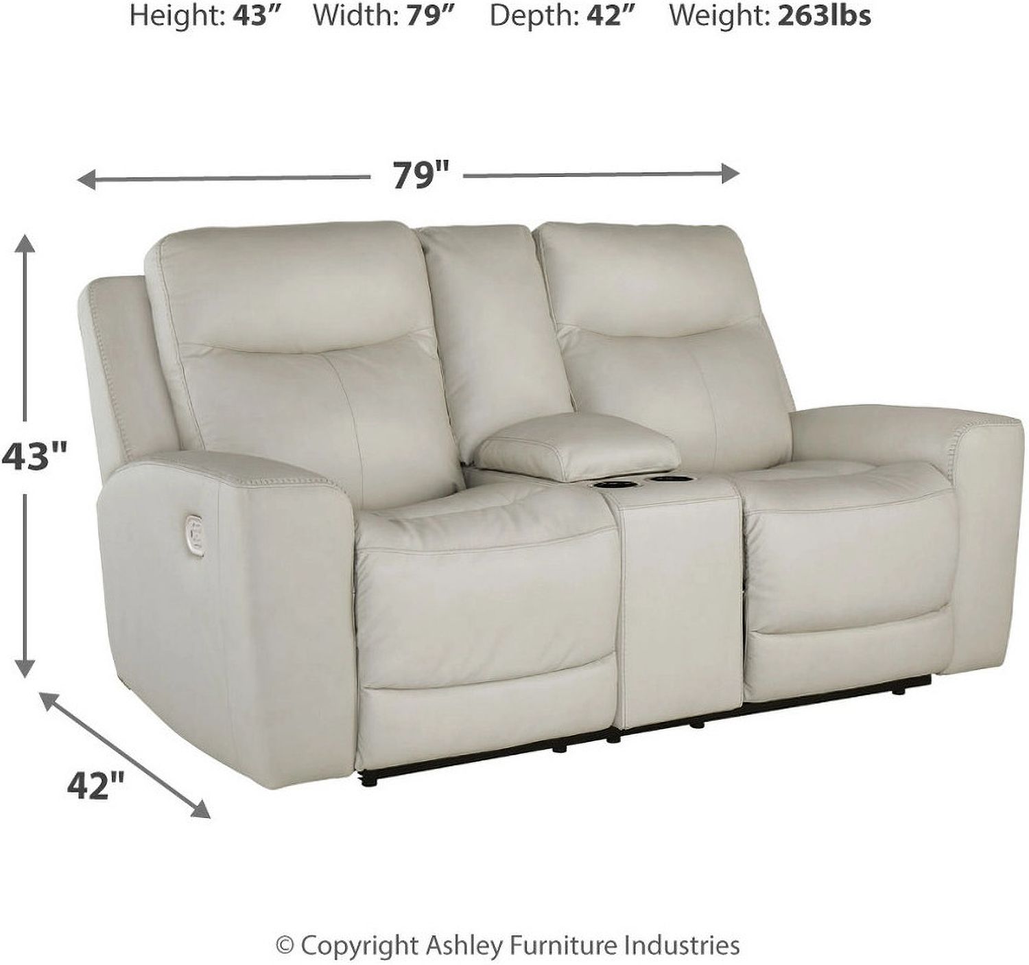 Mindanao Power Recliner Loveseat With Adjustable Headrest In Coconut U5950518