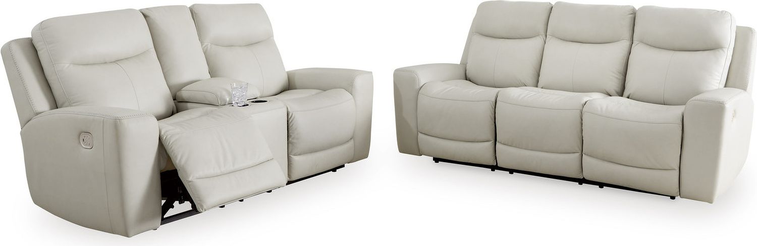 Mindanao Power Recliner Loveseat With Adjustable Headrest In Coconut U5950518