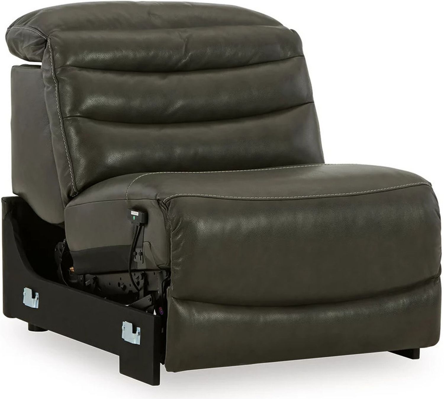 Center Line Power Armless Recliner with Adjustable Headrest In Dark Gray U6340431