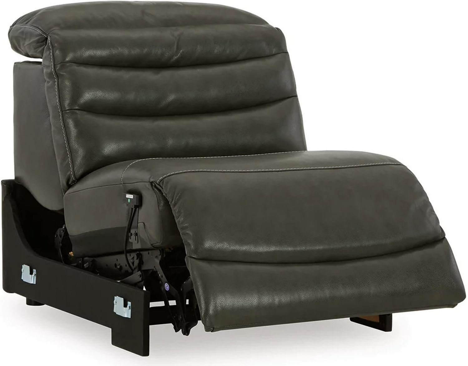 Center Line Power Armless Recliner with Adjustable Headrest In Dark Gray U6340431