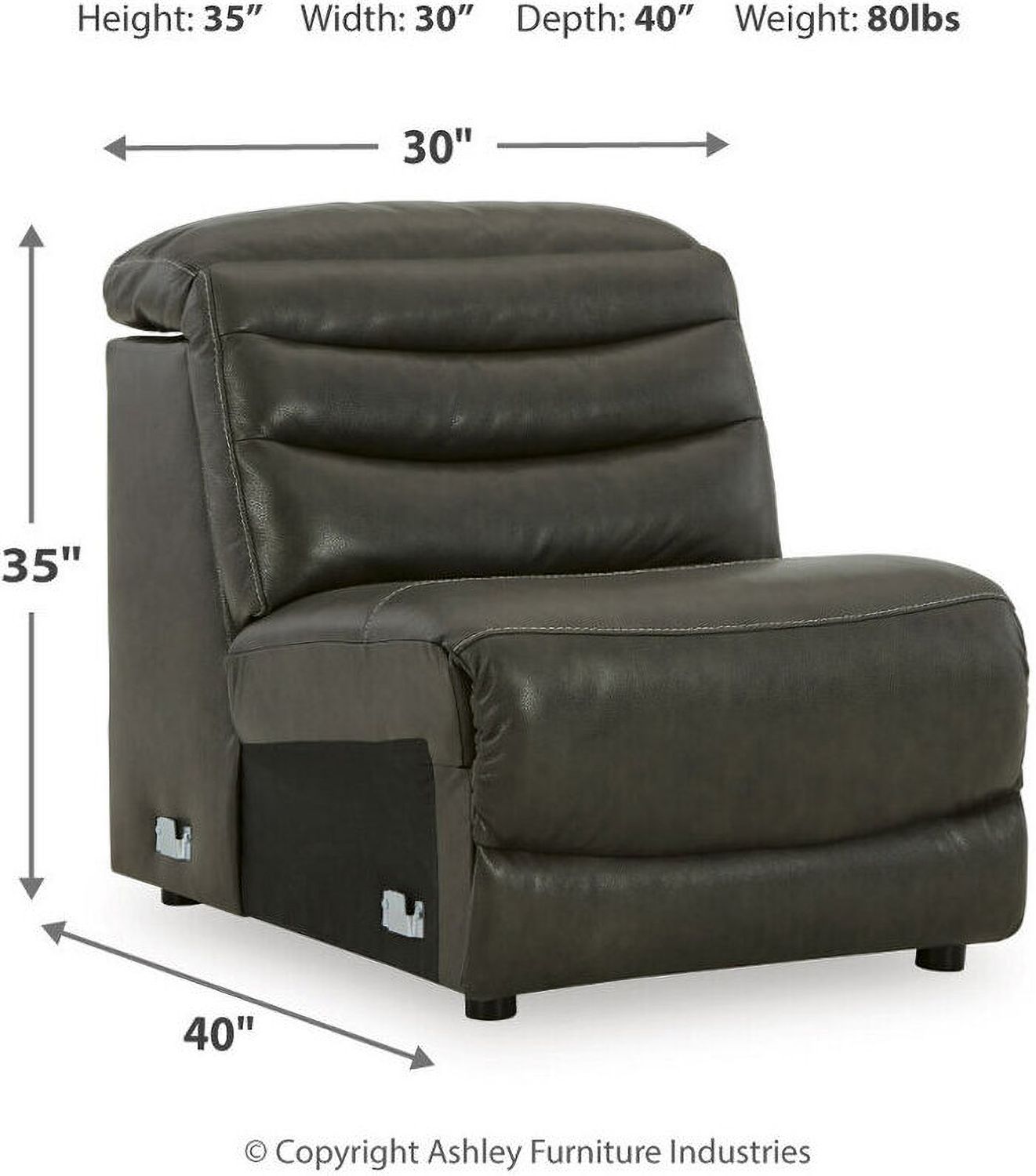 Center Line Armless Chair In Dark Gray U6340446