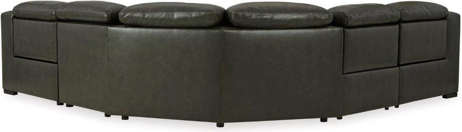 Center Line 5-Piece Power Reclining Sectional with Adjustable Headrest In Dark Gray U63404S3