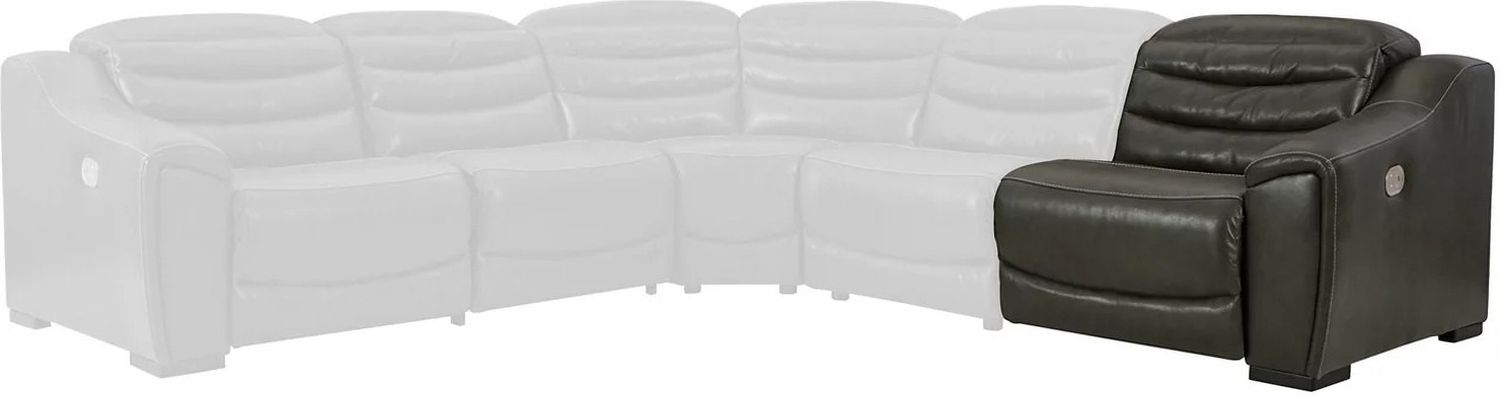Center Line 5-Piece Power Reclining Sectional with Adjustable Headrest In Dark Gray U63404S3