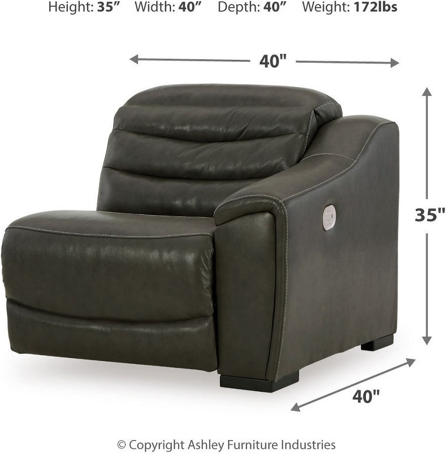 Center Line 6-Piece Power Reclining Sectional In Dark Gray U63404S4
