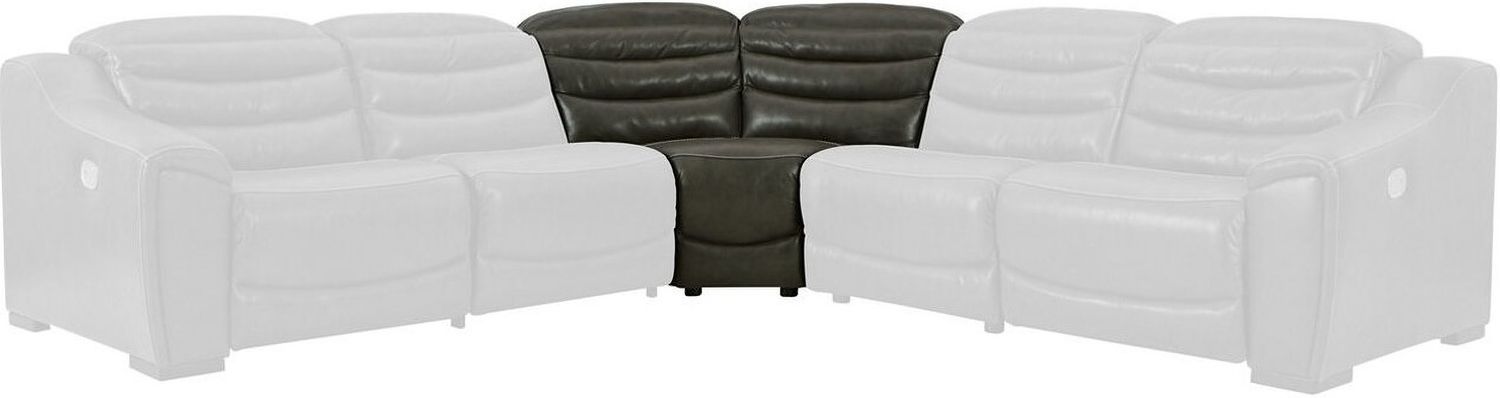 Center Line 4-Piece Power Reclining Sectional In Dark Gray U63404S6