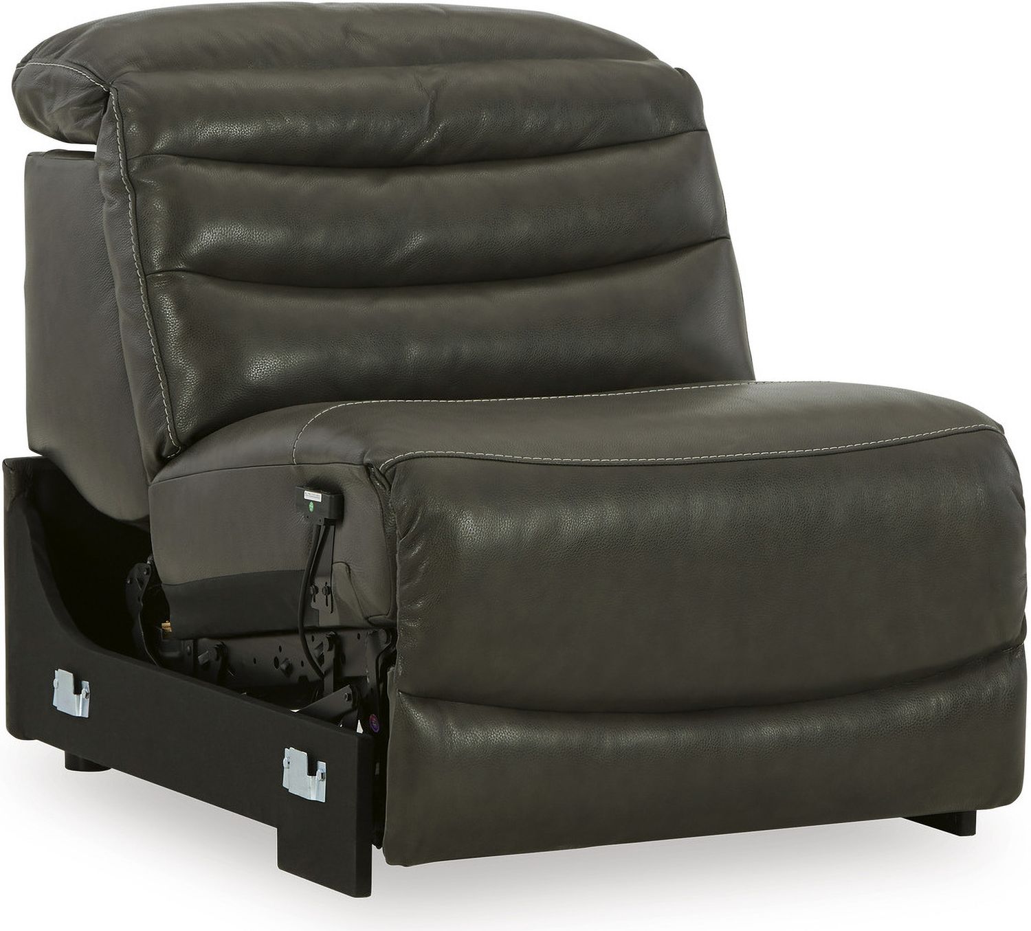 Center Line 7-Piece Power Reclining Sectional with Adjustable Headrest In Dark Gray U63404S7
