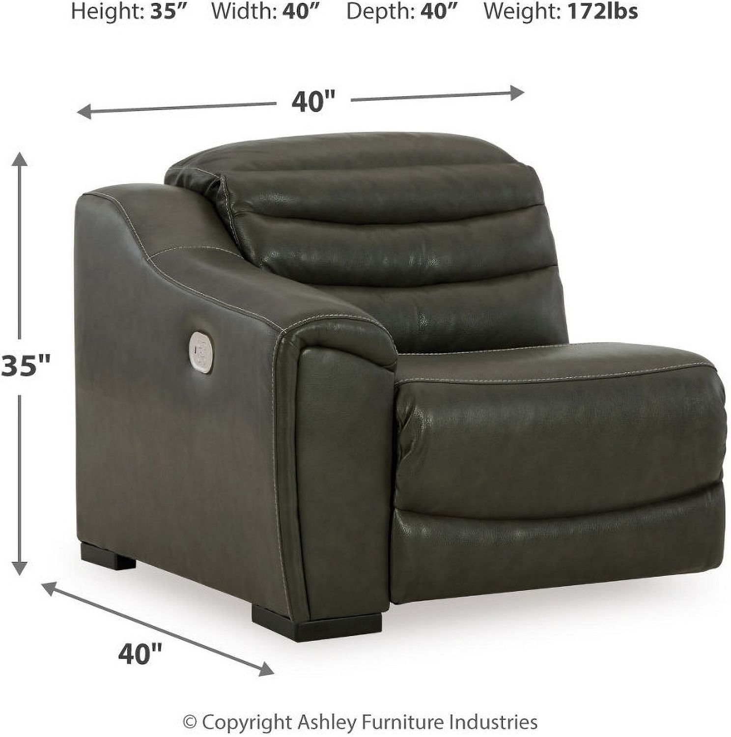Center Line 7-Piece Power Reclining Sectional with Adjustable Headrest In Dark Gray U63404S7