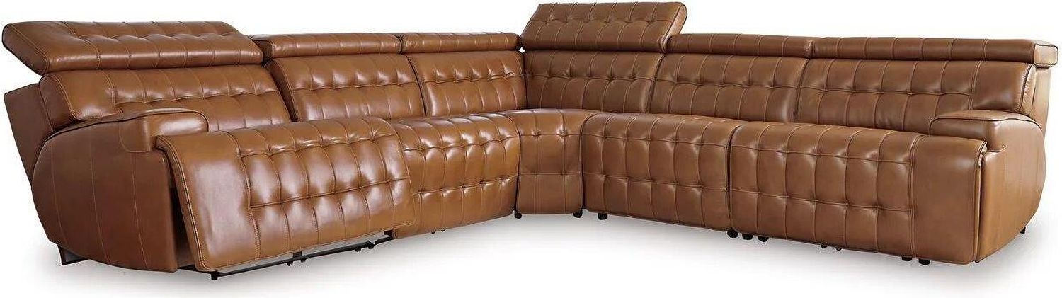 Temmpton 5-Piece Power Reclining Sectional In Chocolate U92708S4