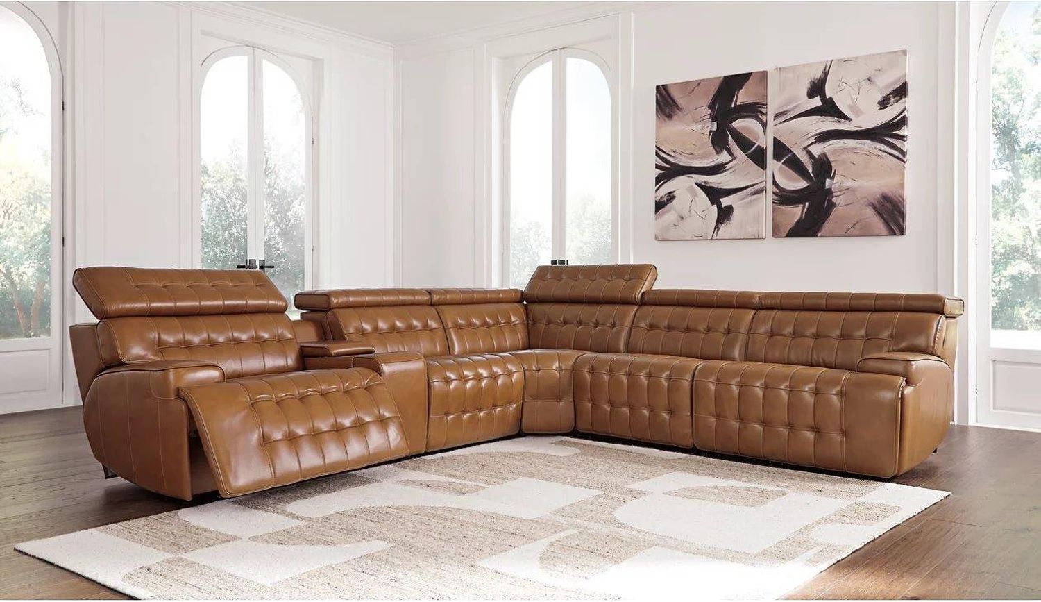 Temmpton 6-Piece Power Reclining Sectional In Chocolate U92708S5