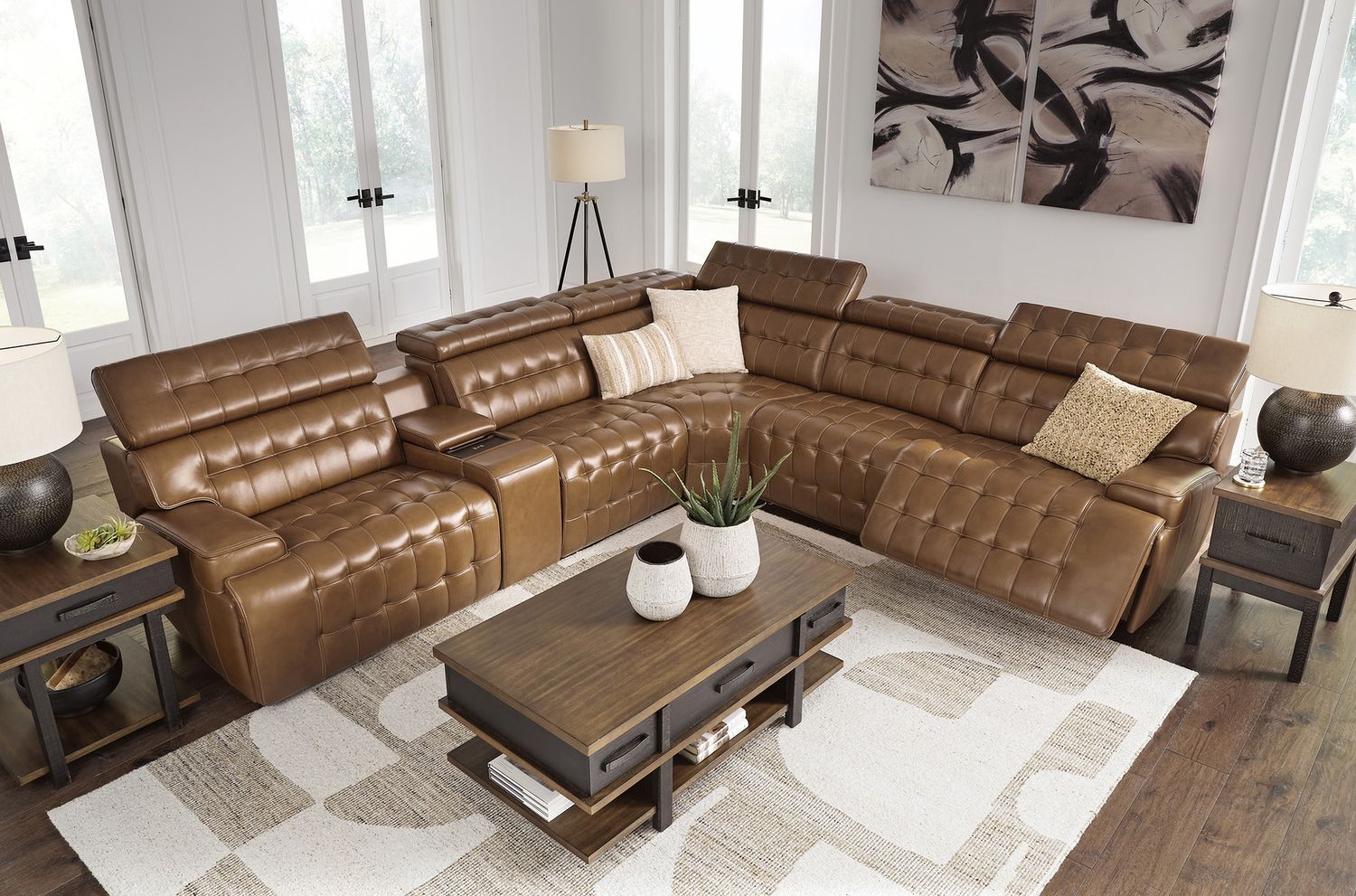 Temmpton 6-Piece Power Reclining Sectional In Chocolate U92708S5