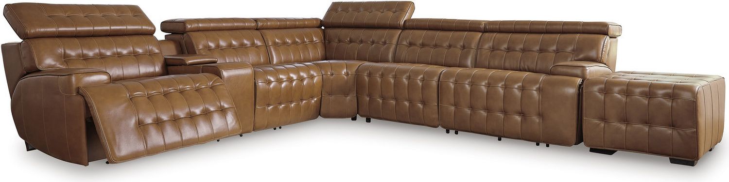Temmpton 6-Piece Power Reclining Sectional In Chocolate U92708S5