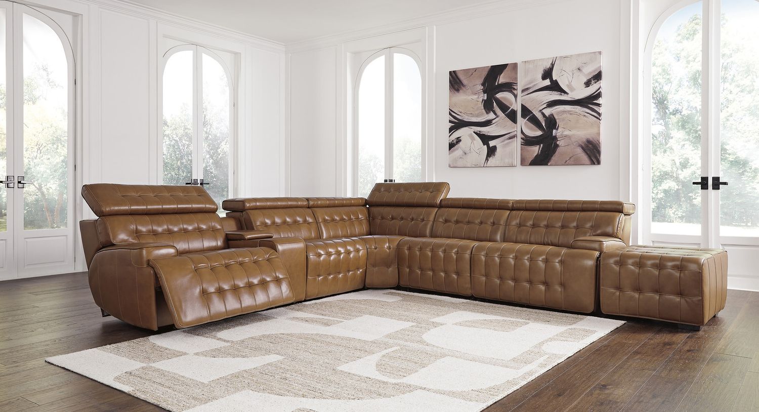 Temmpton 6-Piece Power Reclining Sectional In Chocolate U92708S5