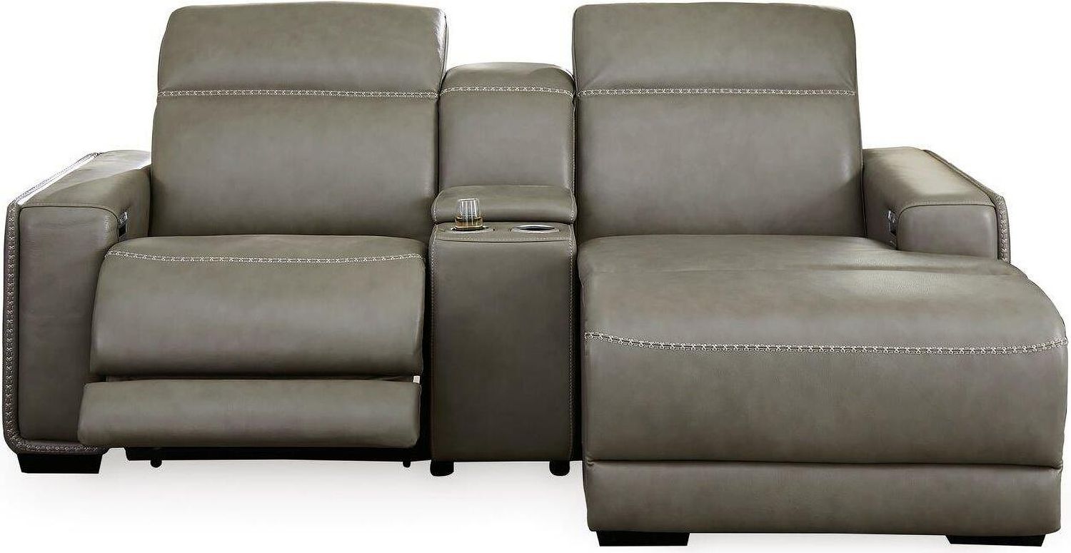 Correze 3-Piece Console Power Reclining Sectional In Gray U94202S11