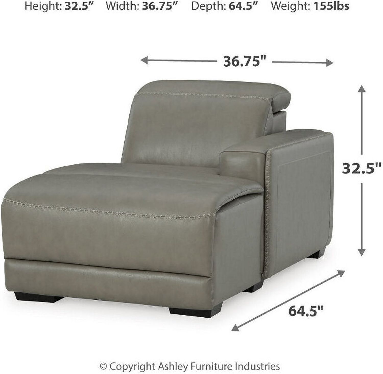 Correze 3-Piece Console Power Reclining Sectional In Gray U94202S11