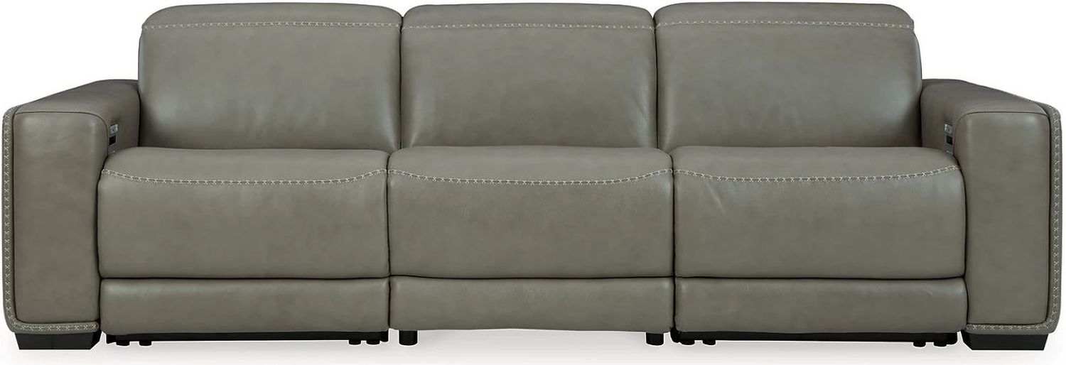 Correze Power Reclining Leather Sofa In Gray U94202S2