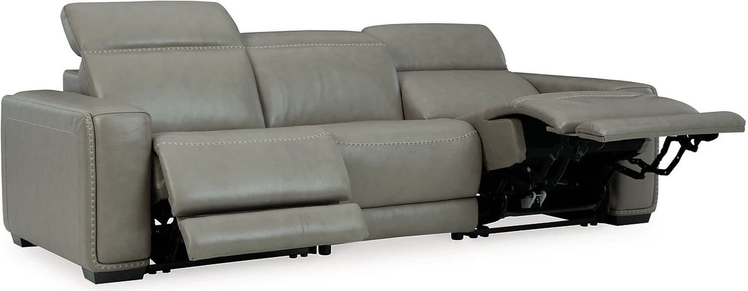 Correze Power Reclining Leather Sofa In Gray U94202S2