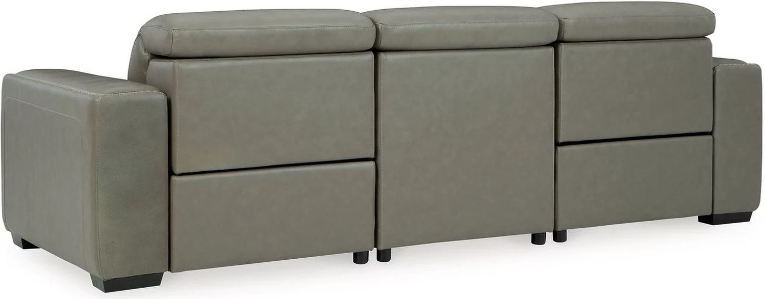 Correze Power Reclining Leather Sofa In Gray U94202S2