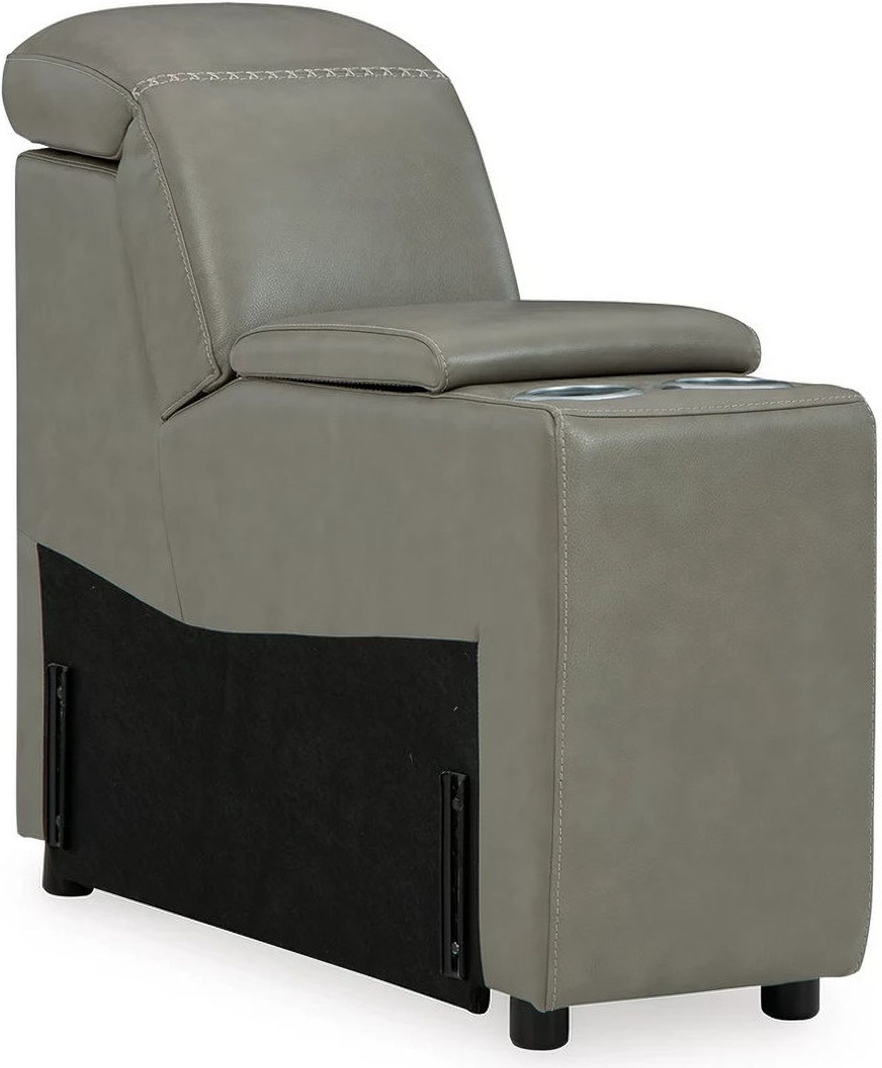 Correze Leather Power Reclining Console Loveseat In Gray U94202S3