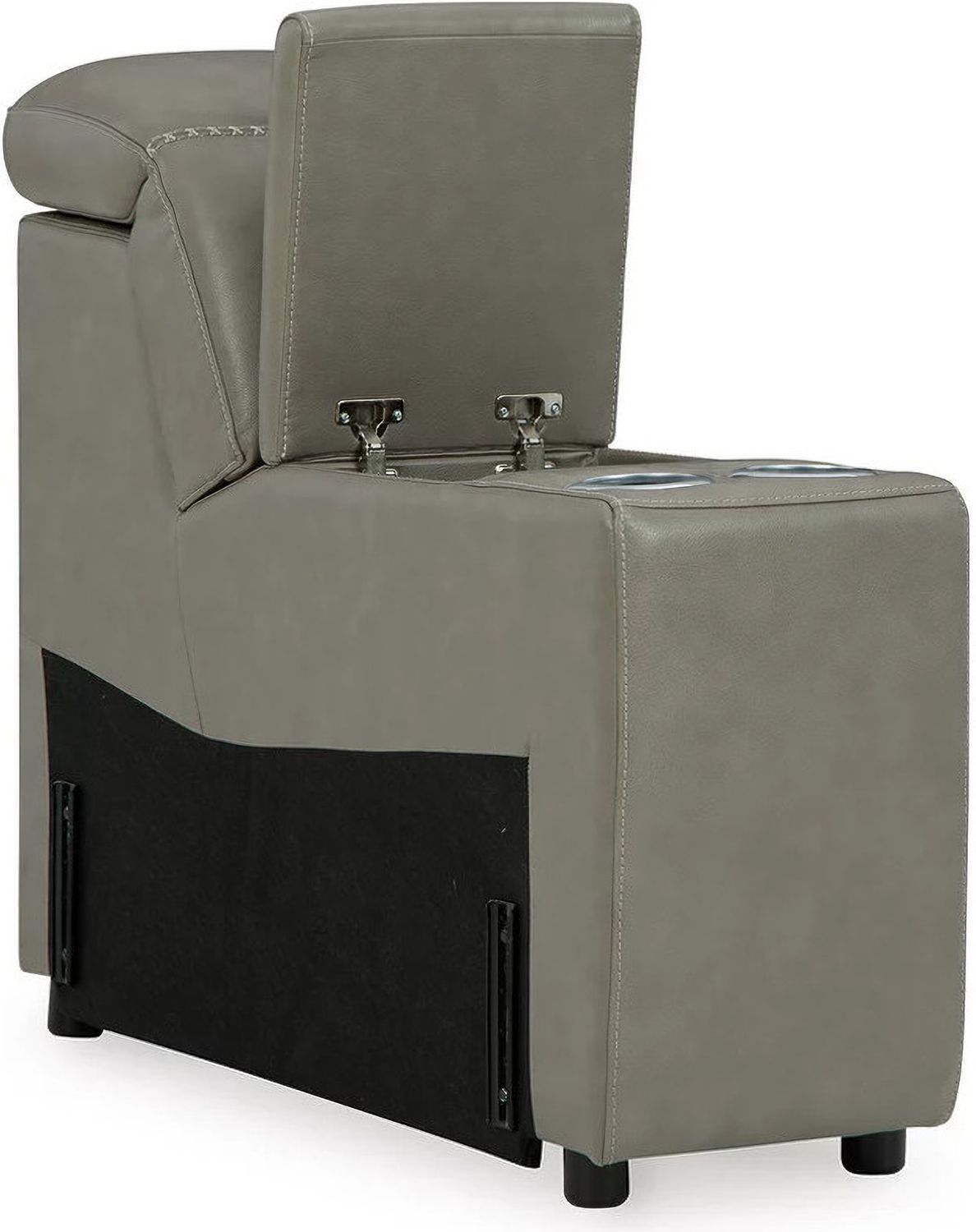 Correze Leather Power Reclining Console Loveseat In Gray U94202S3