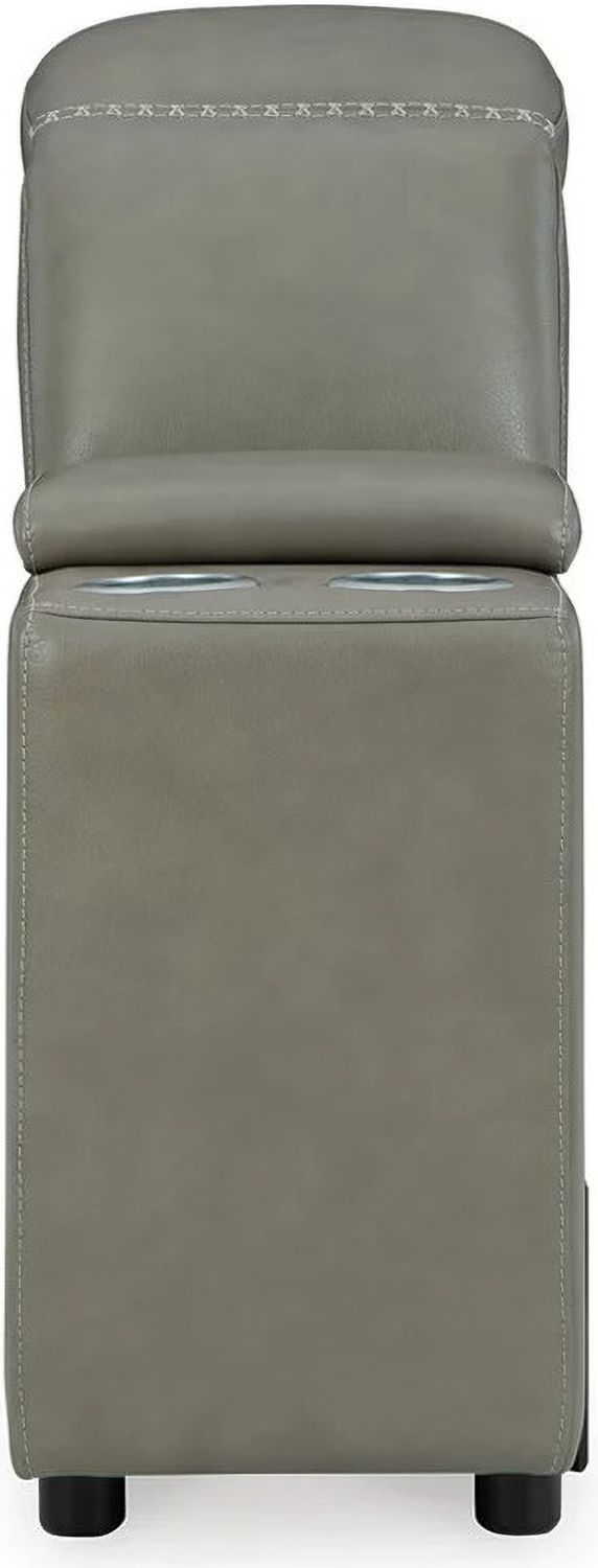 Correze Leather Power Reclining Console Loveseat In Gray U94202S3