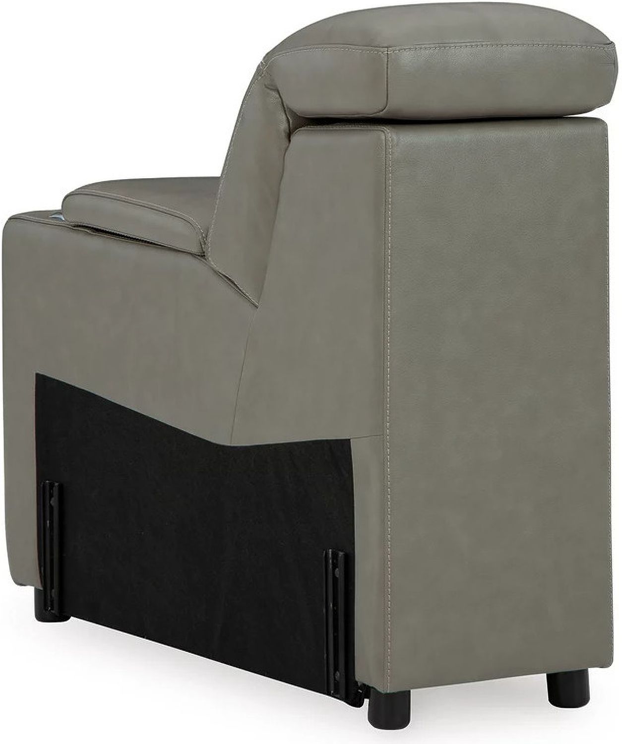 Correze Leather Power Reclining Console Loveseat In Gray U94202S3