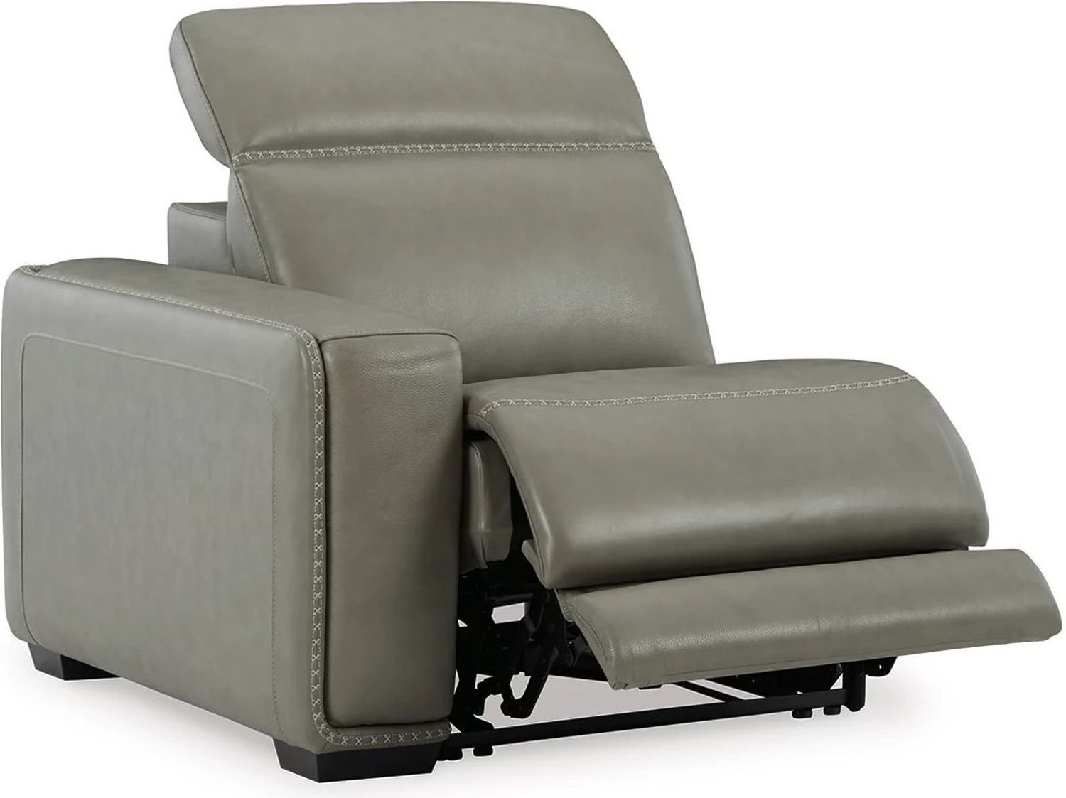 Correze Leather Power Reclining Console Loveseat In Gray U94202S3