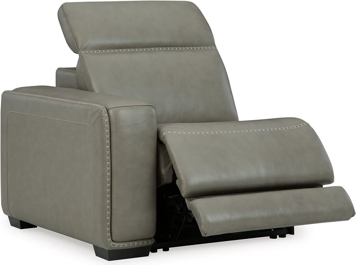 Correze Leather Power Reclining Console Loveseat In Gray U94202S3