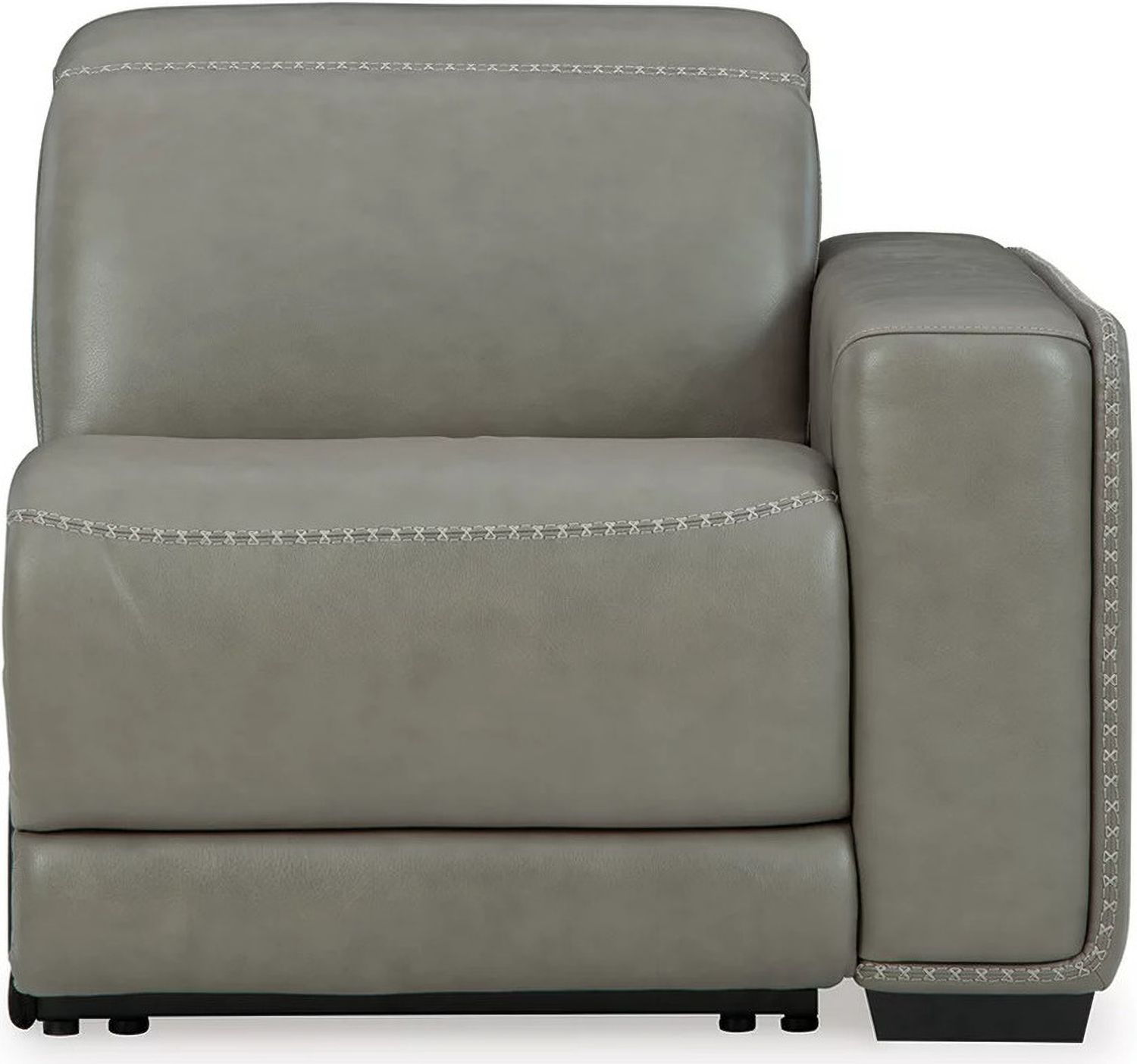 Correze Leather Power Reclining Console Loveseat In Gray U94202S3