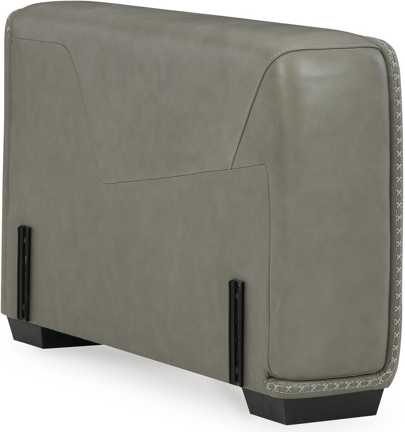 Correze Leather Power Reclining Console Loveseat In Gray U94202S3