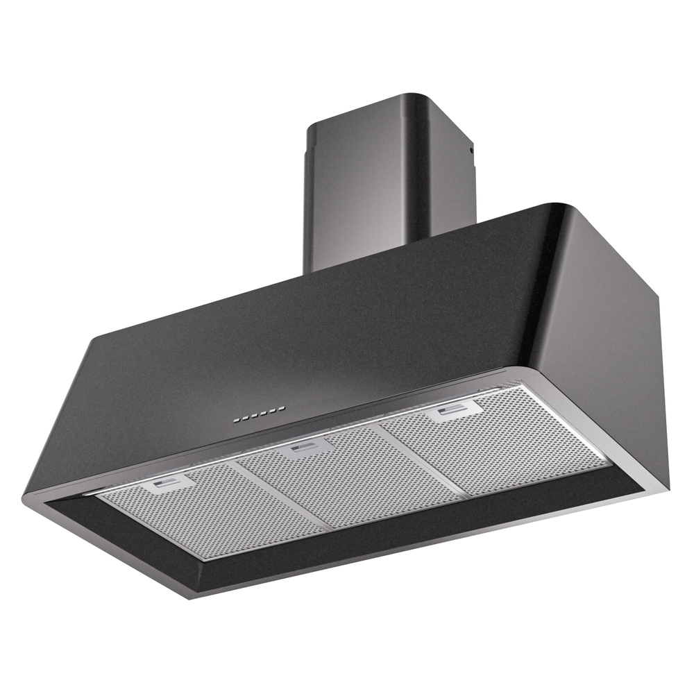 Nostalgie II 36 inch Wall Mount Range Hood with 600 CFM, 3 Speed + Intensive, Front LED Light Bar UAG36BK