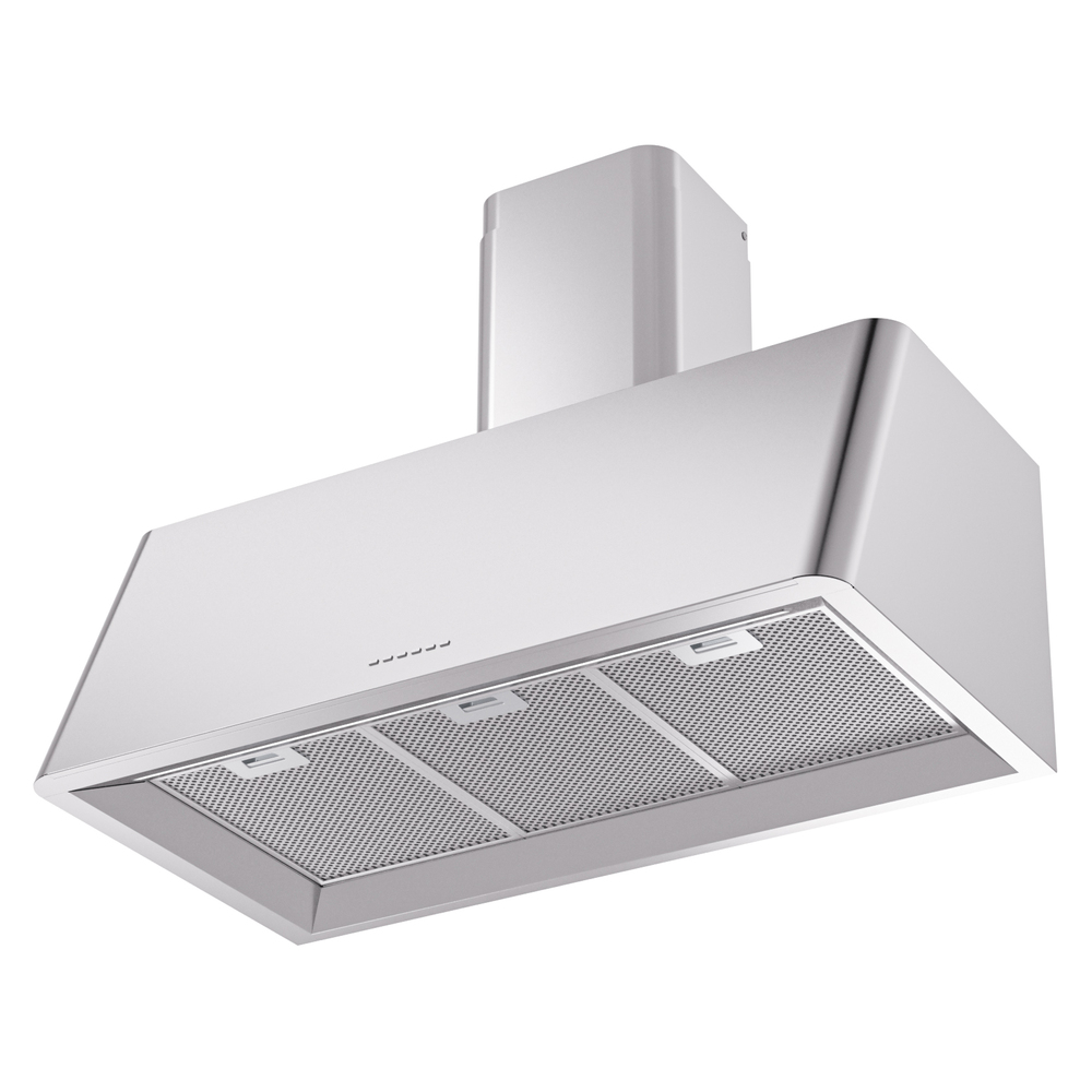 Nostalgie II 36 inch Wall Mount Range Hood with 600 CFM, 3 Speed + Intensive, Front LED Light Bar UAG36SS